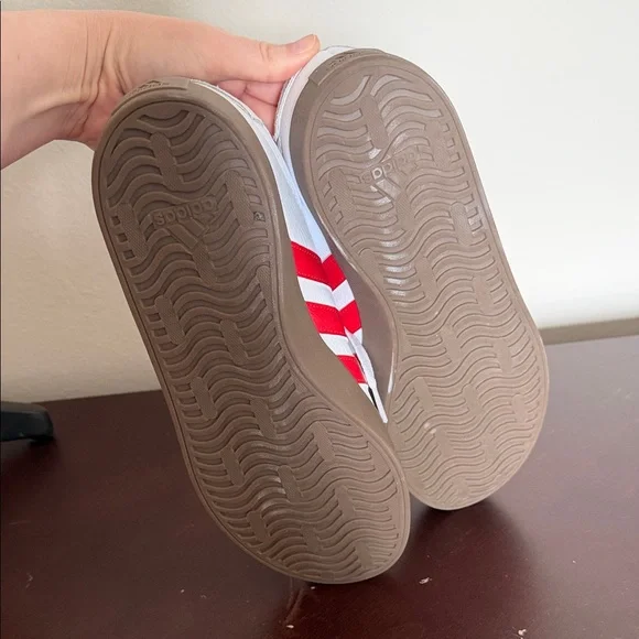 Adidas VL Court 3.0 Red and White Sneakers - Picture 4 of 7